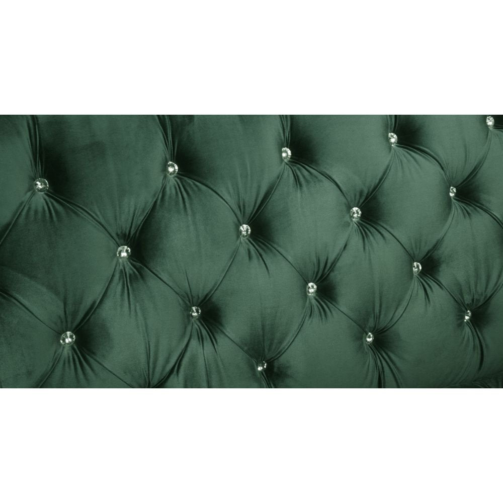 Button Tufted Green Corduroy Loveseats