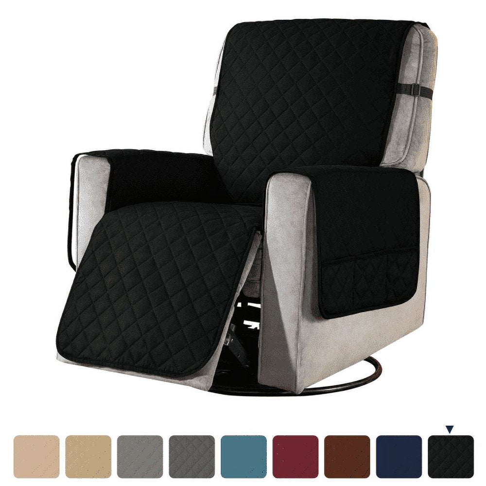 Reversible Chocolate Corduroy Couch Cover with Side Pockets