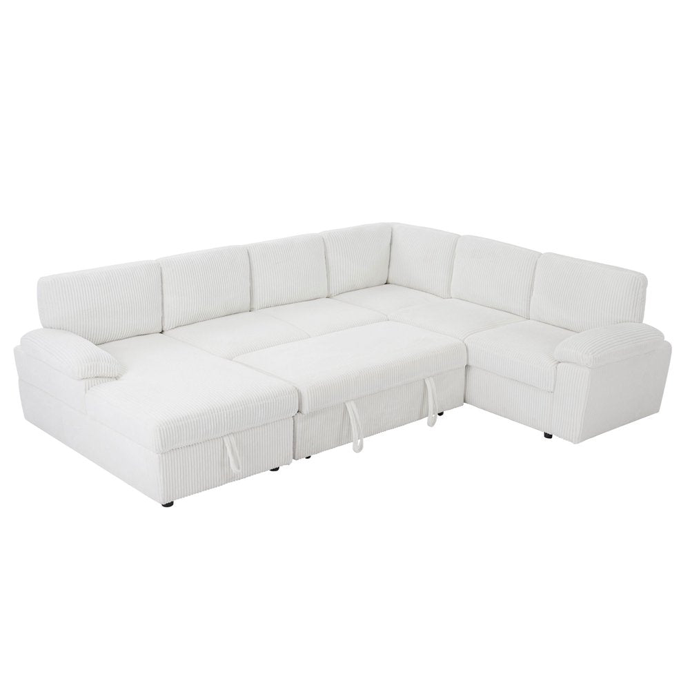 118" Modular L/U Shaped Oversized Corduroy Couch