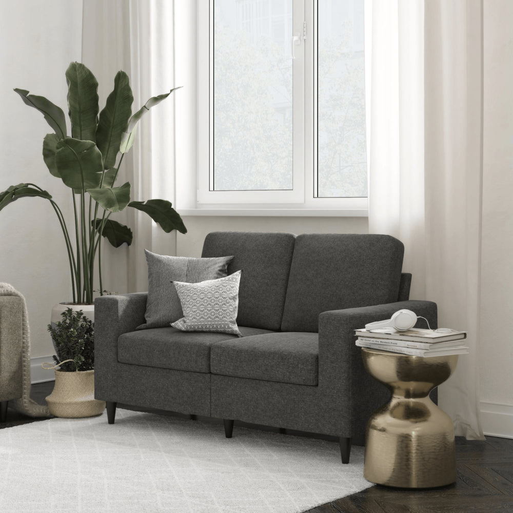 2 Seater Cooper Gray Linen Corduroy Loveseats