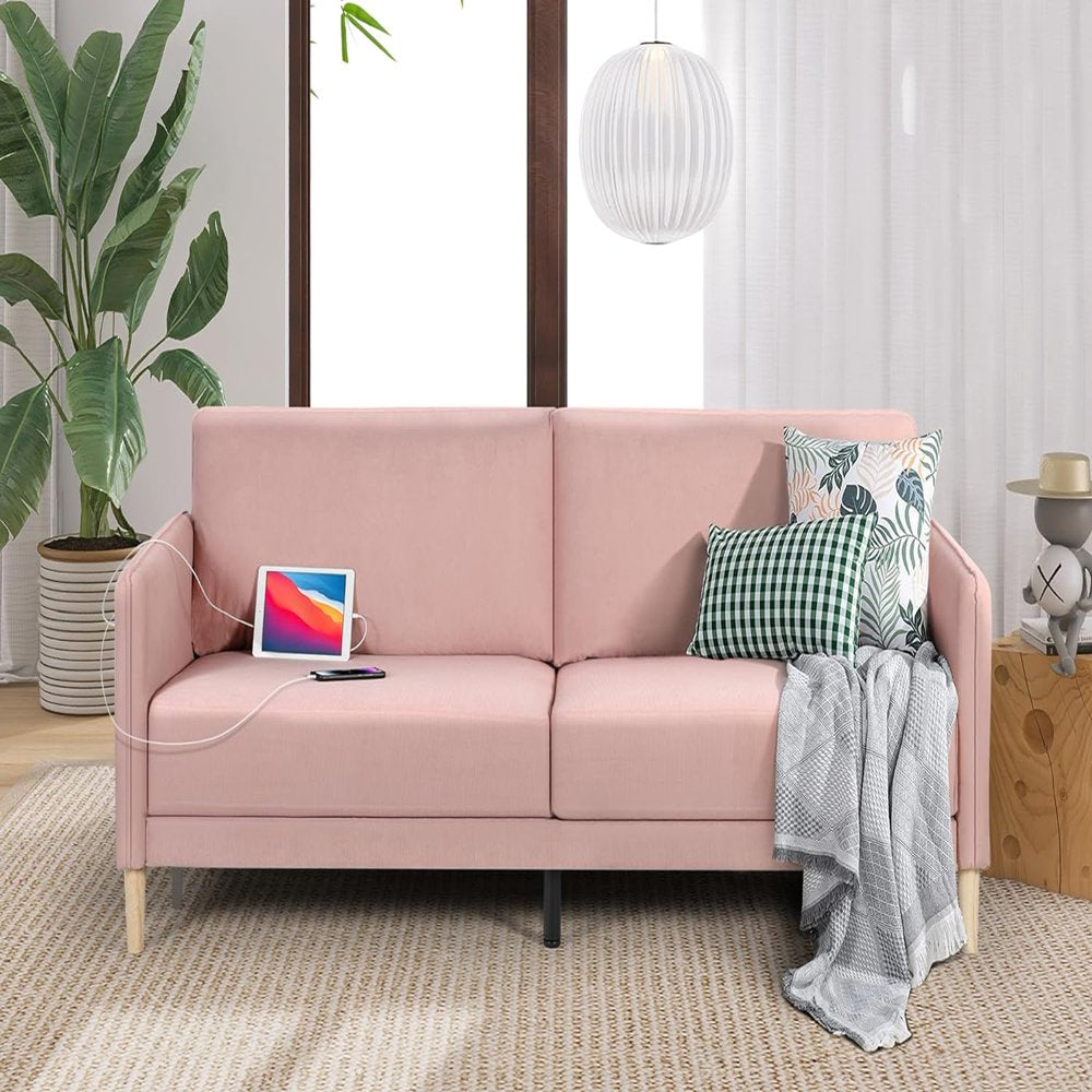 3 Seater Sofa 80\U201D Corduroy Loveseats Extra Deep Seats with USB Charger Ports