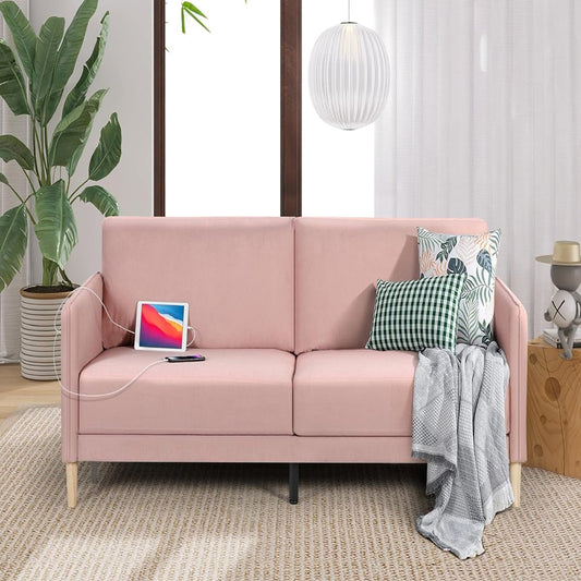 3 Seater Sofa 80\U201D Corduroy Loveseats Extra Deep Seats with USB Charger Ports