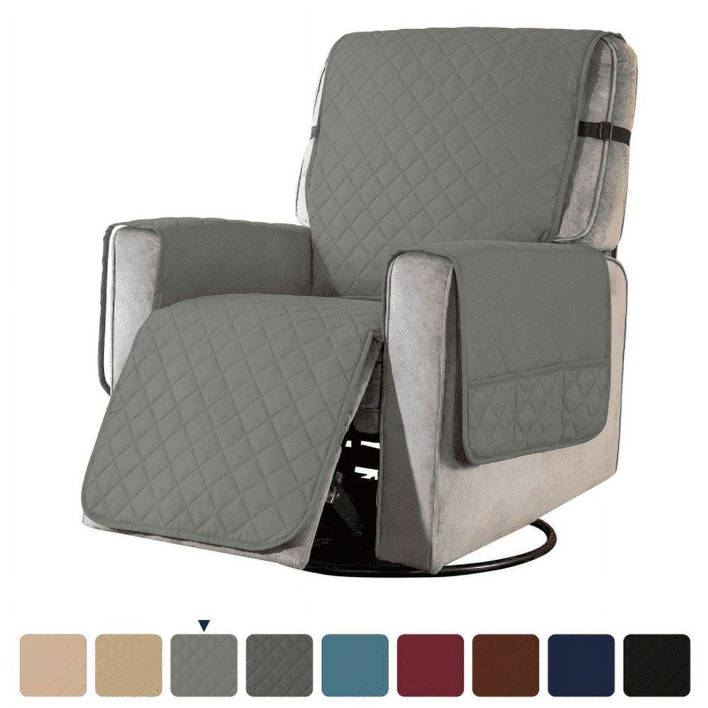 Reversible Chocolate Corduroy Couch Cover with Side Pockets