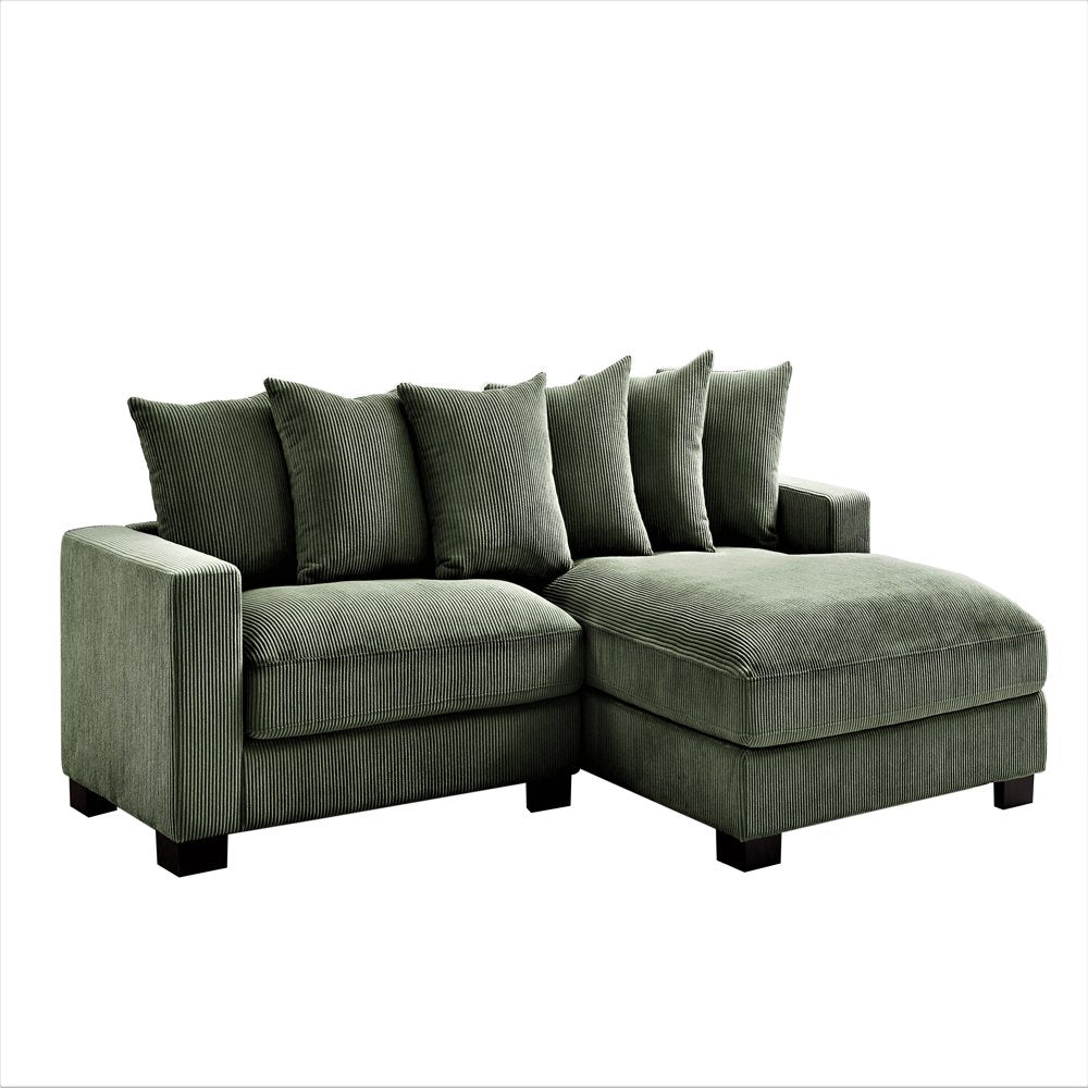 Payan 102.4" Wide L-Shape Green Corduroy Sectional Couch