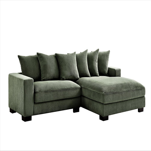Payan 102.4" Wide L-Shape Green Corduroy Sectional Couch