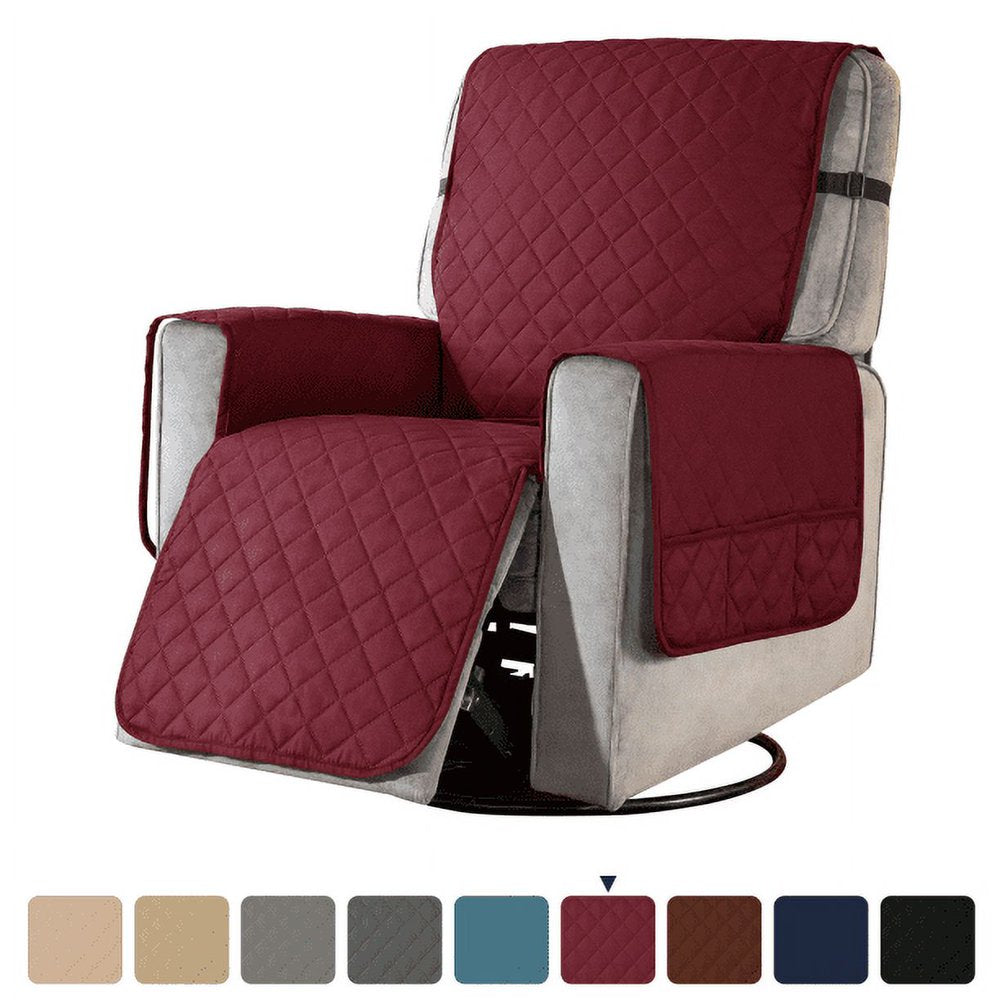 Reversible Chocolate Corduroy Couch Cover with Side Pockets