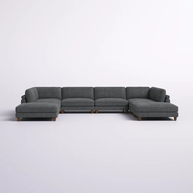 Elysian 8-Piece Upholstered Sectional Corduroy Couch