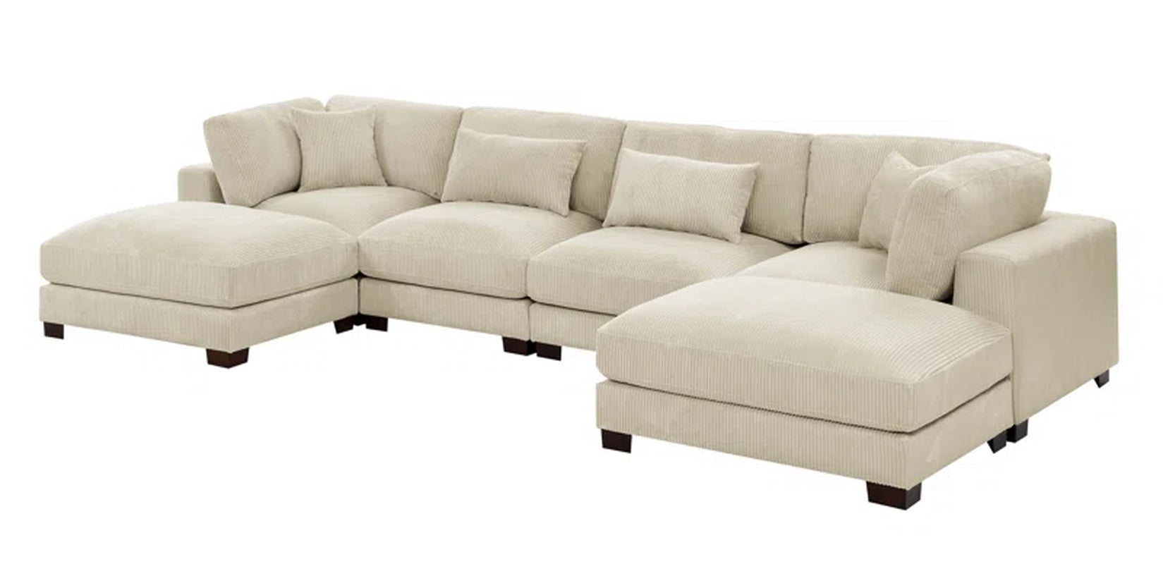 Andreco 6 - Piece Modular Corduroy Sectional