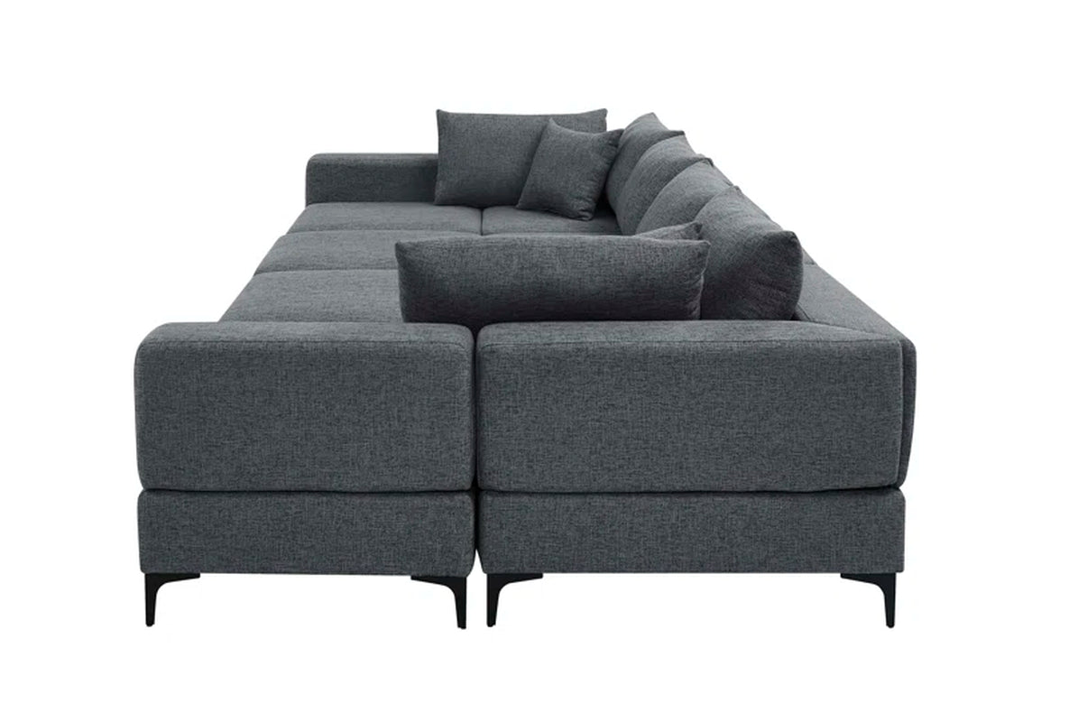 Ashwika 8-Piece Upholstered Sectional Corduroy Couch