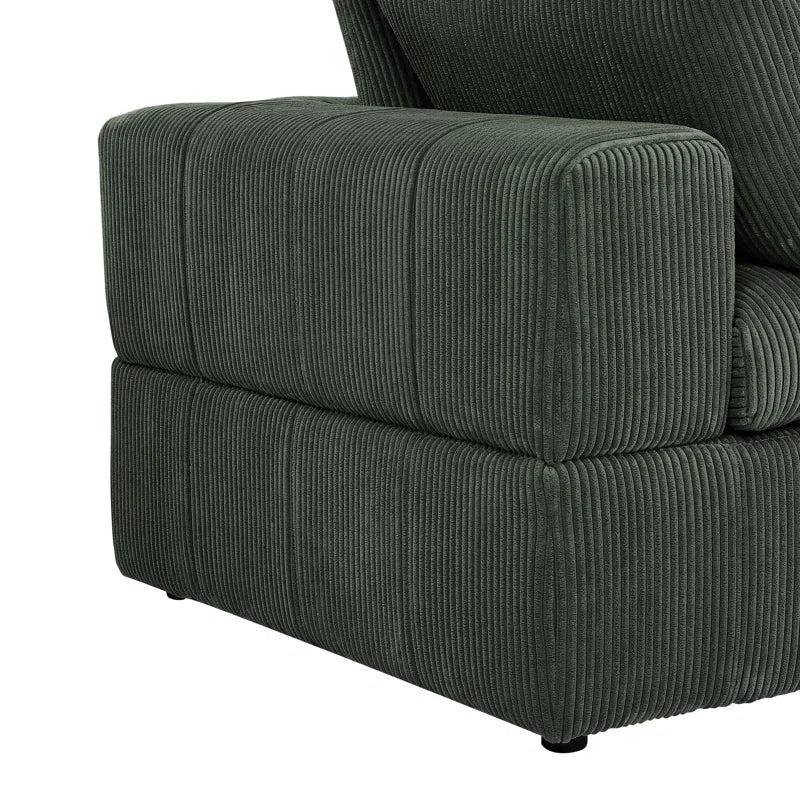 Areeba 4-Piece Upholstered Sectional Corduroy Couch