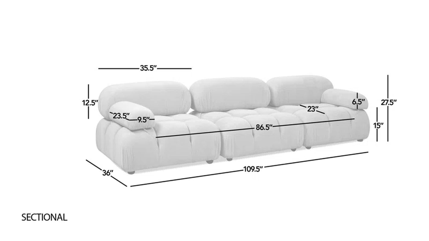 Cerberus109.5'' Large Oversized Corduroy Sofa