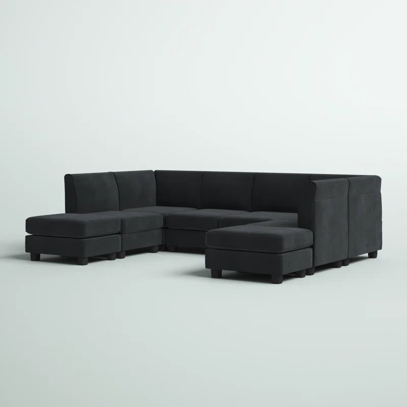 Boutwell Luxe Haven 8 - Piece Upholstered Sectional Corduroy Couch