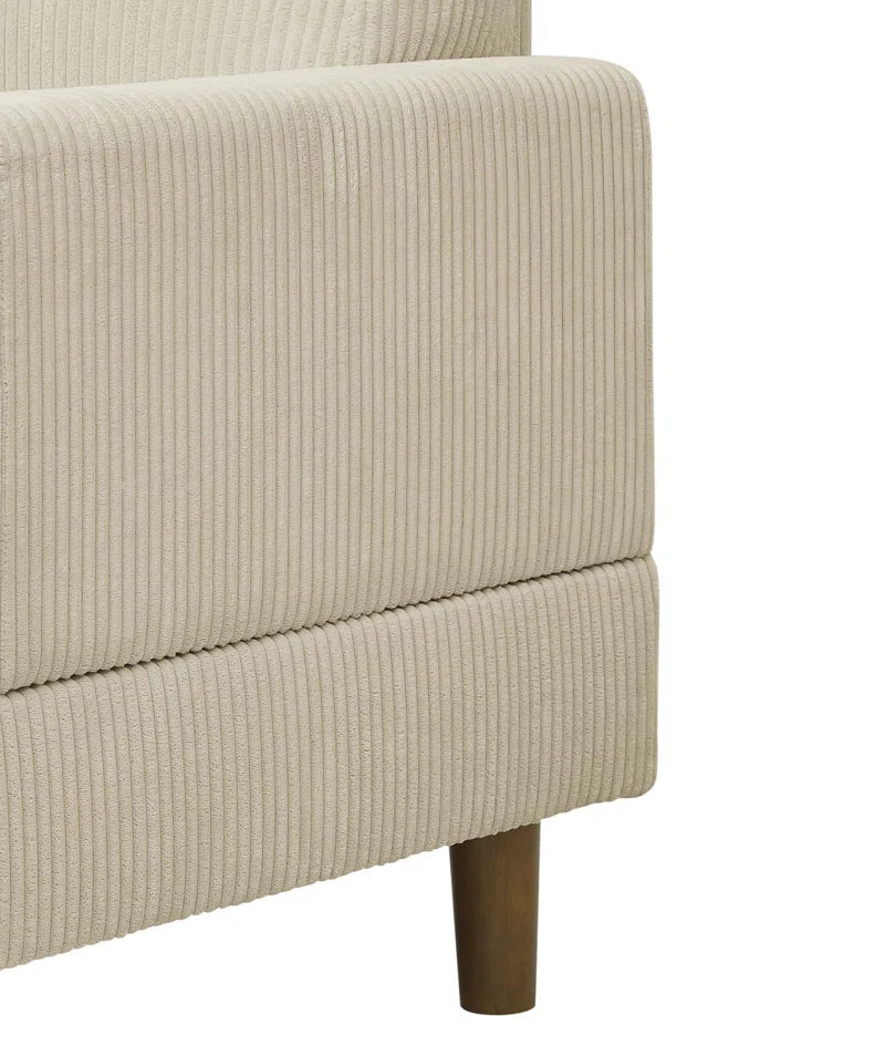 Bretonneux CozyNook 2 - Piece Upholstered Sectional Corduroy Couch