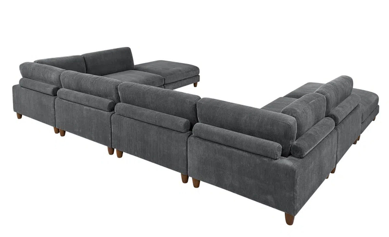 Elysian 8-Piece Upholstered Sectional Corduroy Couch