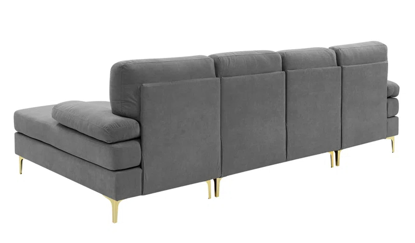 Amulya Deluxe 3-Piece Upholstered Sectional Corduroy Couch