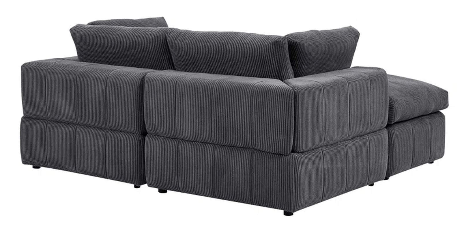 Andrielle Enclave 3 - Piece Upholstered Sectional Corduroy Couch