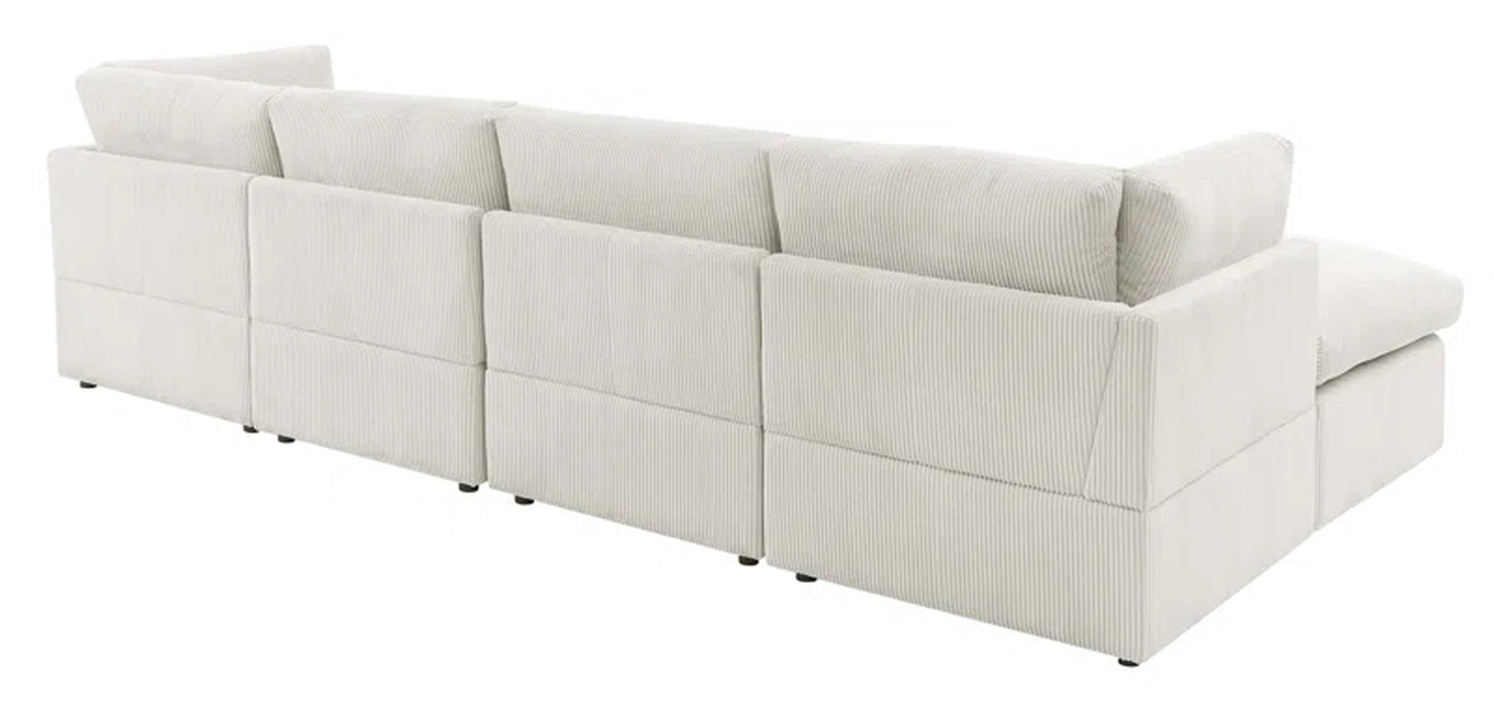 Amulya Deluxe 3-Piece Upholstered Sectional Corduroy Couch