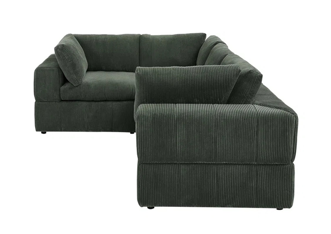 Areeba 4-Piece Upholstered Sectional Corduroy Couch