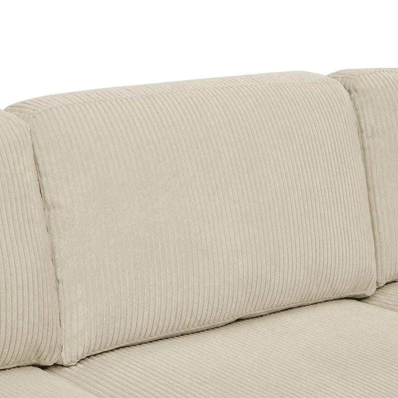 Bretonneux CozyNook 2 - Piece Upholstered Sectional Corduroy Couch