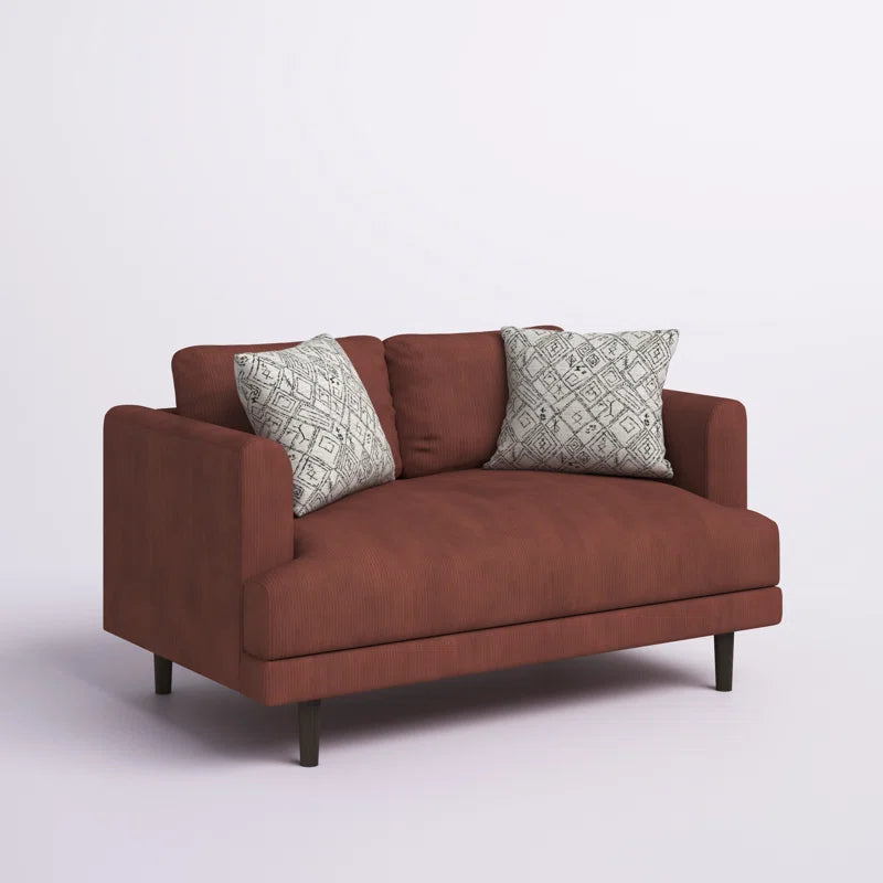 Drews 57.9'' Colorado Crimson Upholstered Corduroy Loveseat