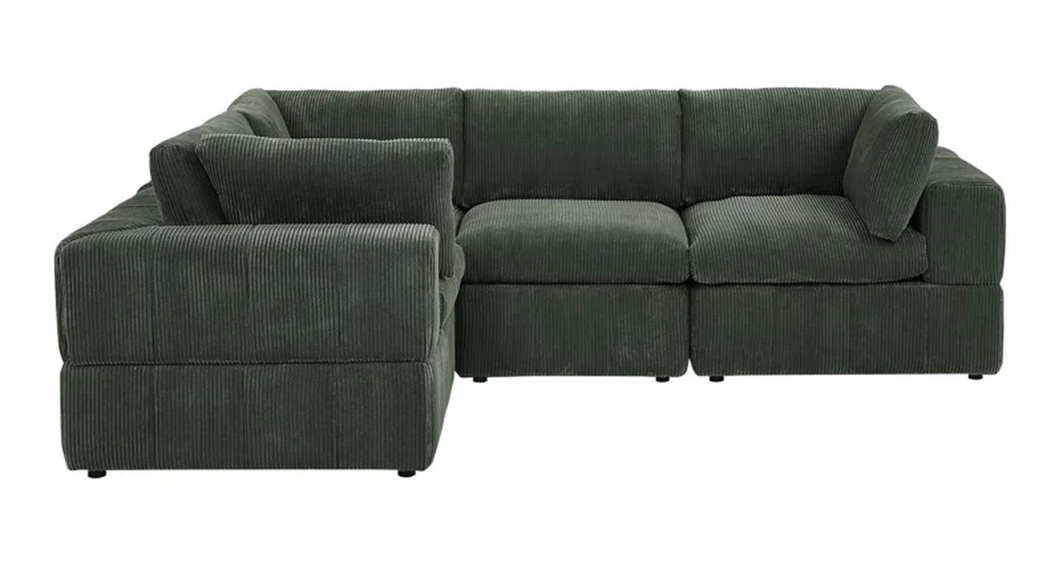 Areeba 4-Piece Upholstered Sectional Corduroy Couch