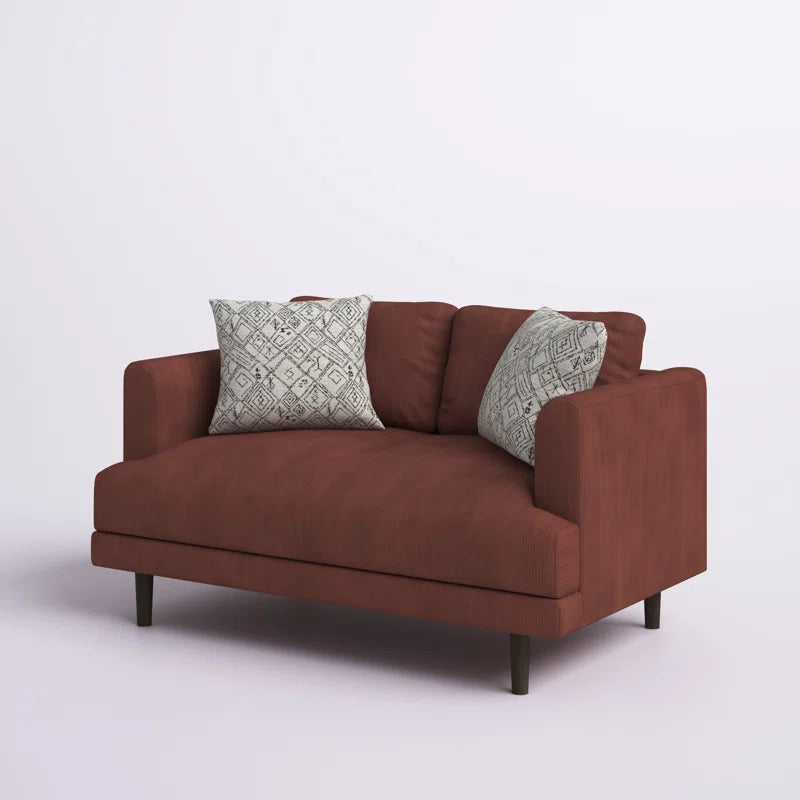 Drews 57.9'' Colorado Crimson Upholstered Corduroy Loveseat