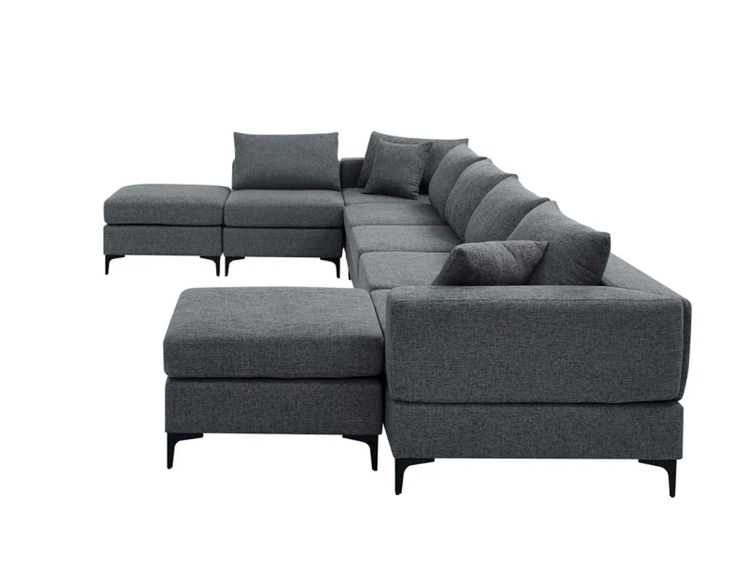 Ashwika 8-Piece Upholstered Sectional Corduroy Couch