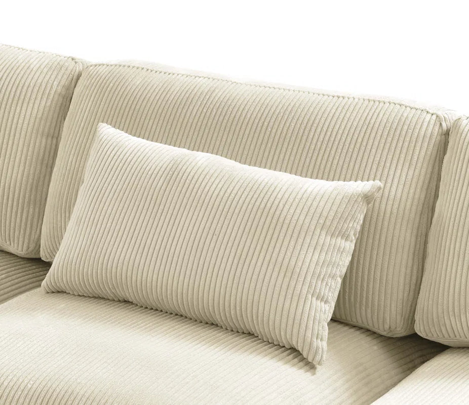 Assuntino Elegance 112'' Upholstered Sofa Corduroy Couch