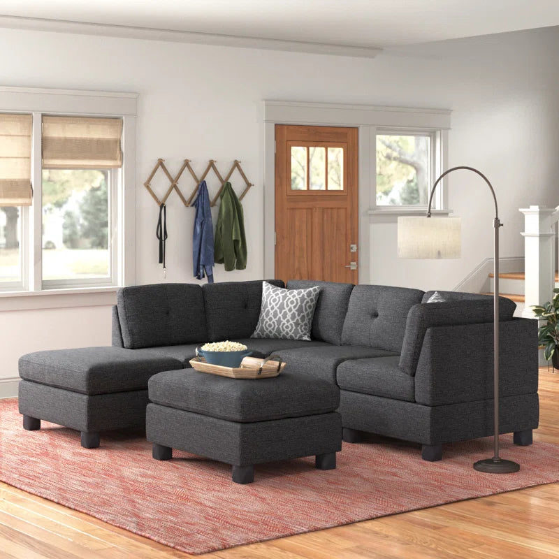 Ashdown Elite 6-Piece Sectional Corduroy Couch