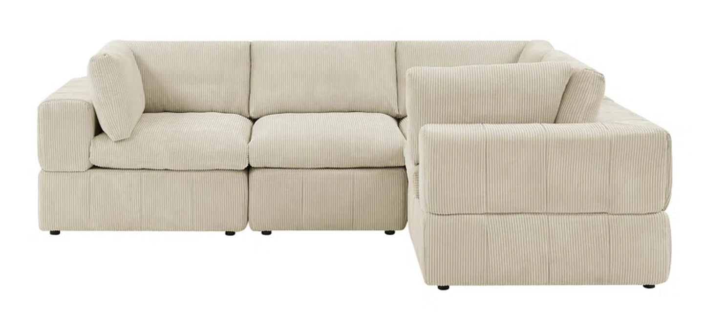 Areeba 4-Piece Upholstered Sectional Corduroy Couch