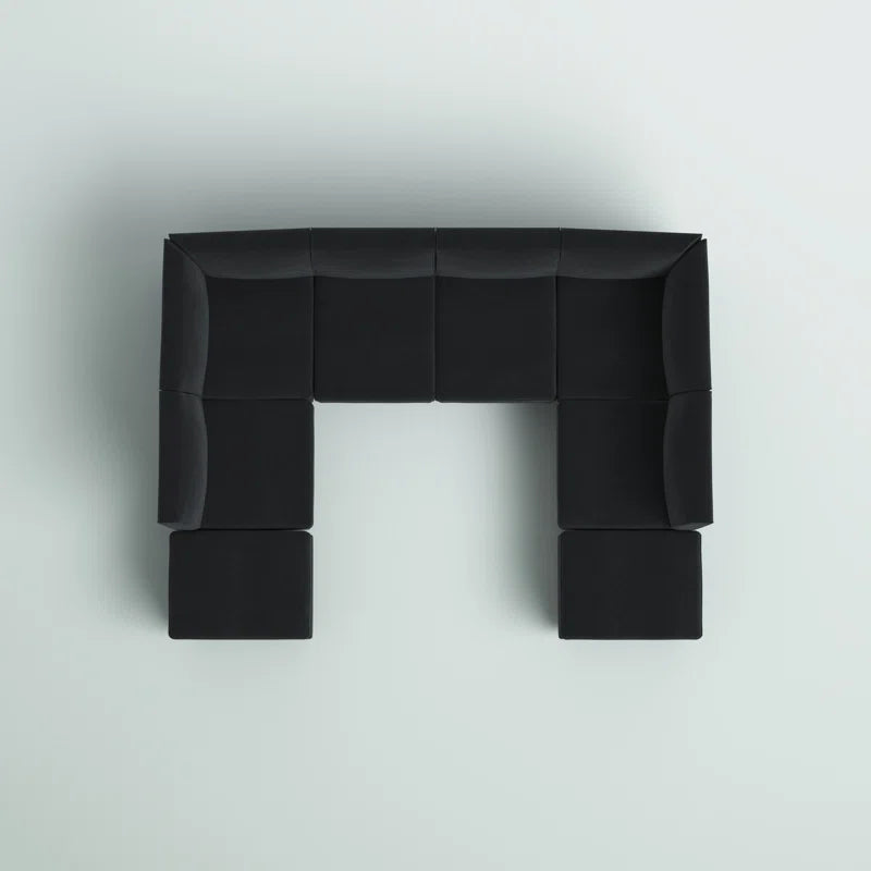 Boutwell Luxe Haven 8 - Piece Upholstered Sectional Corduroy Couch