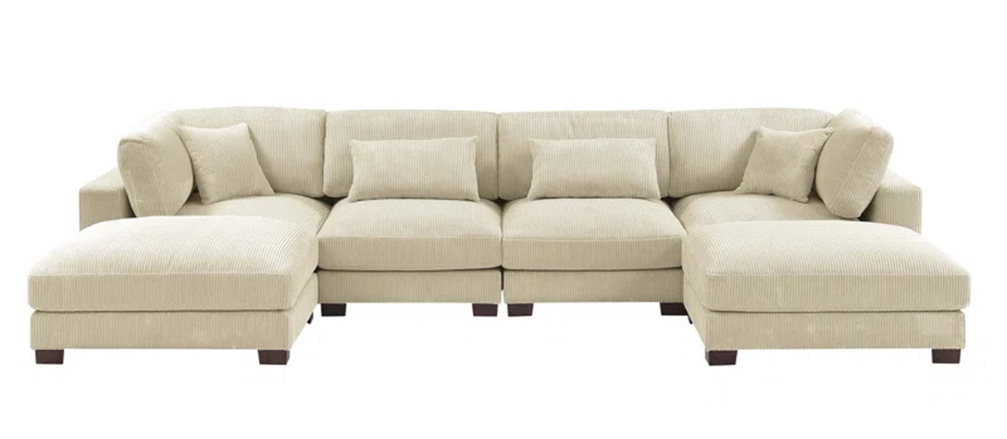 Andreco 6 - Piece Modular Corduroy Sectional