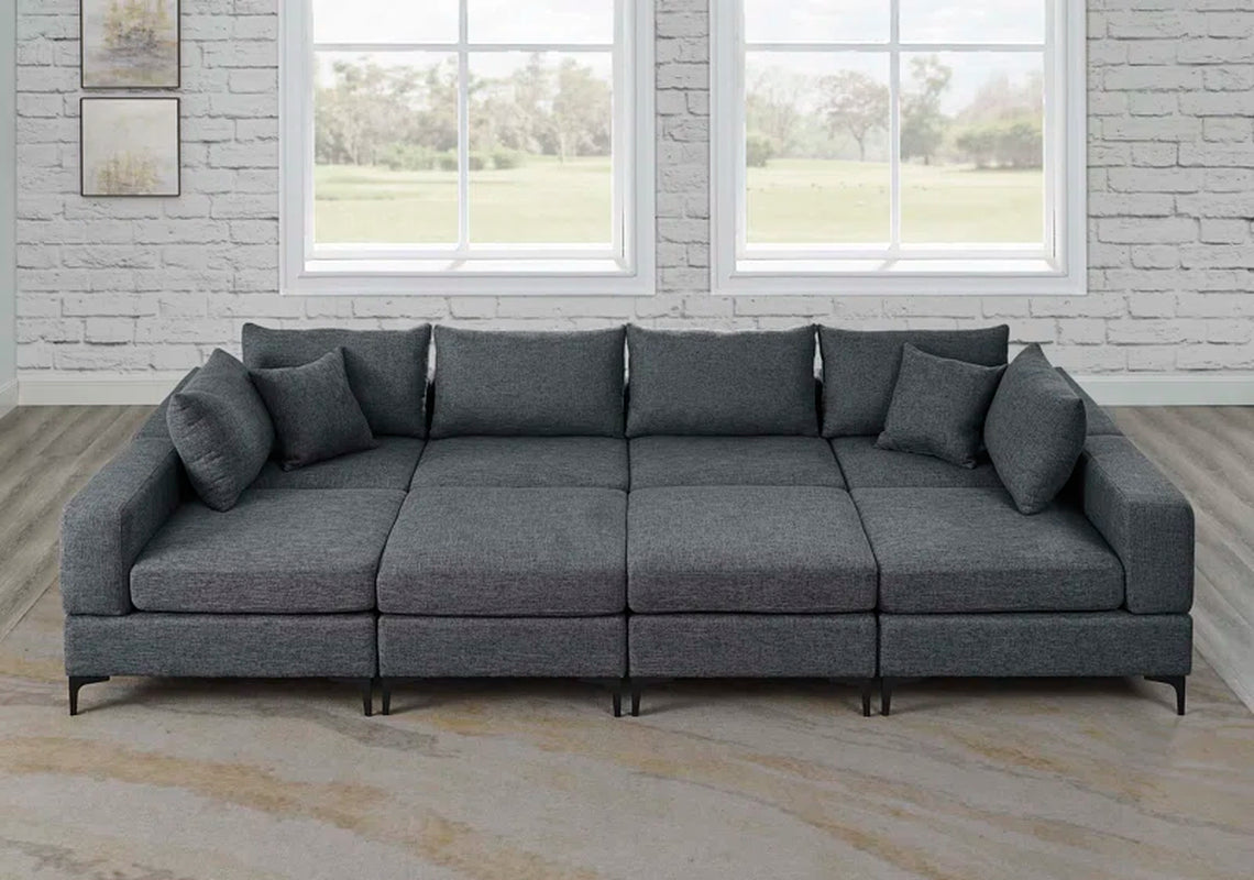Ashwika 8-Piece Upholstered Sectional Corduroy Couch