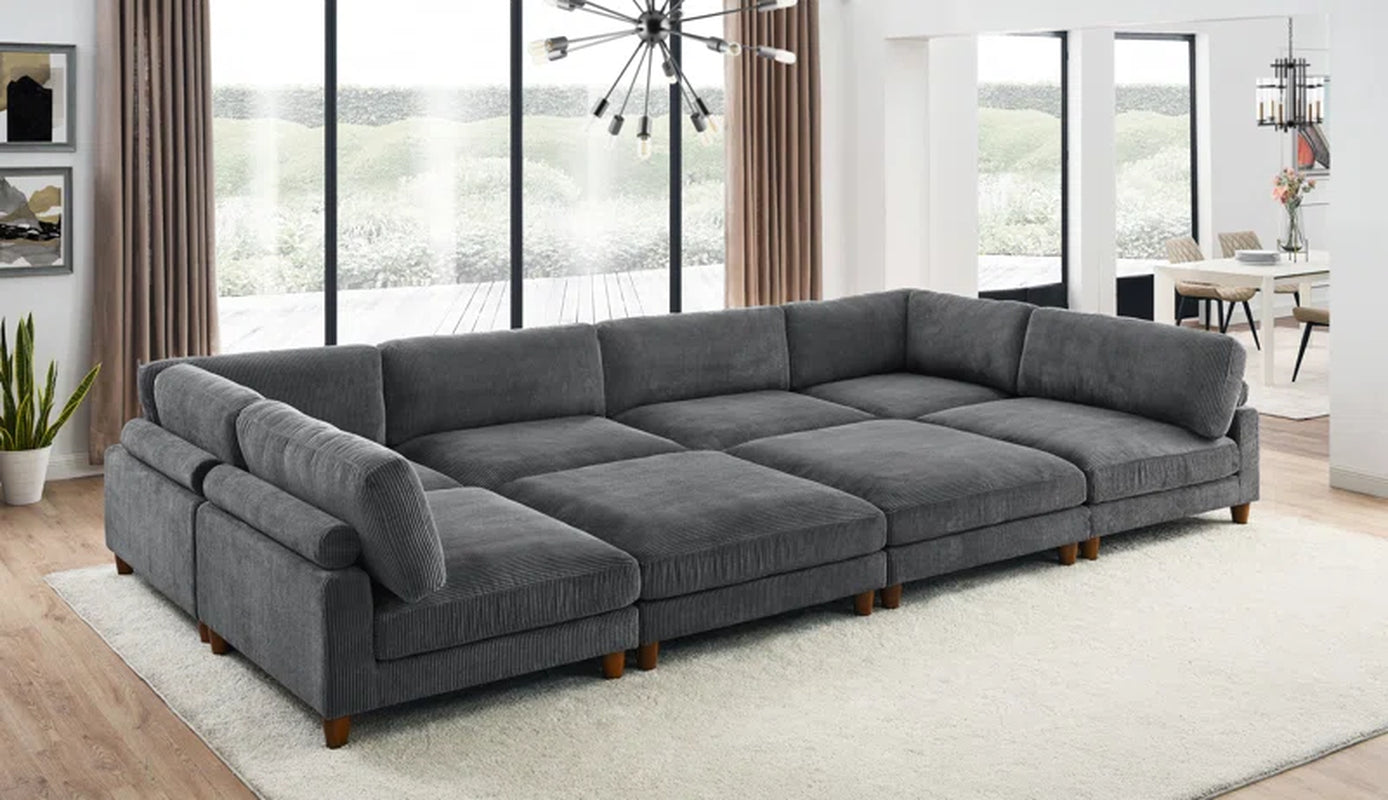 Elysian 8-Piece Upholstered Sectional Corduroy Couch