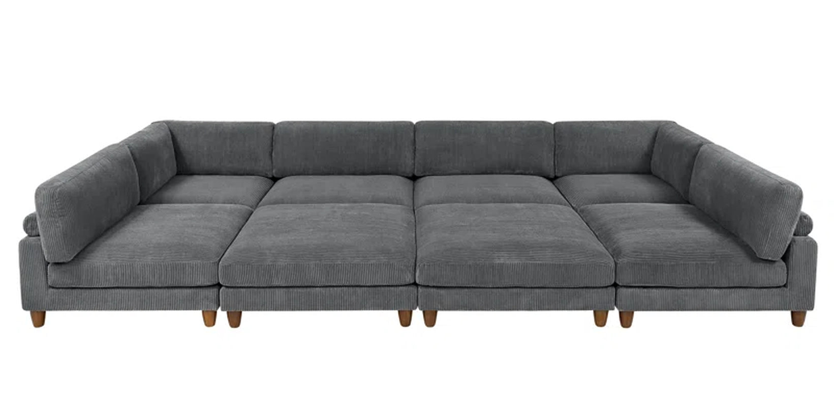 Elysian 8-Piece Upholstered Sectional Corduroy Couch