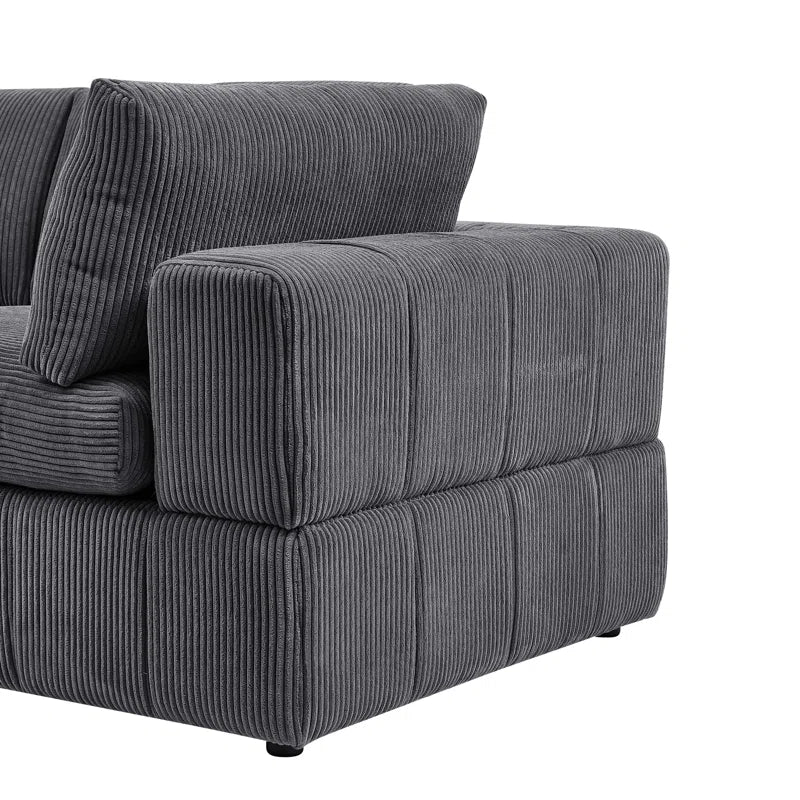 Aneea 8 - Piece Upholstered Sectional Corduroy Couch