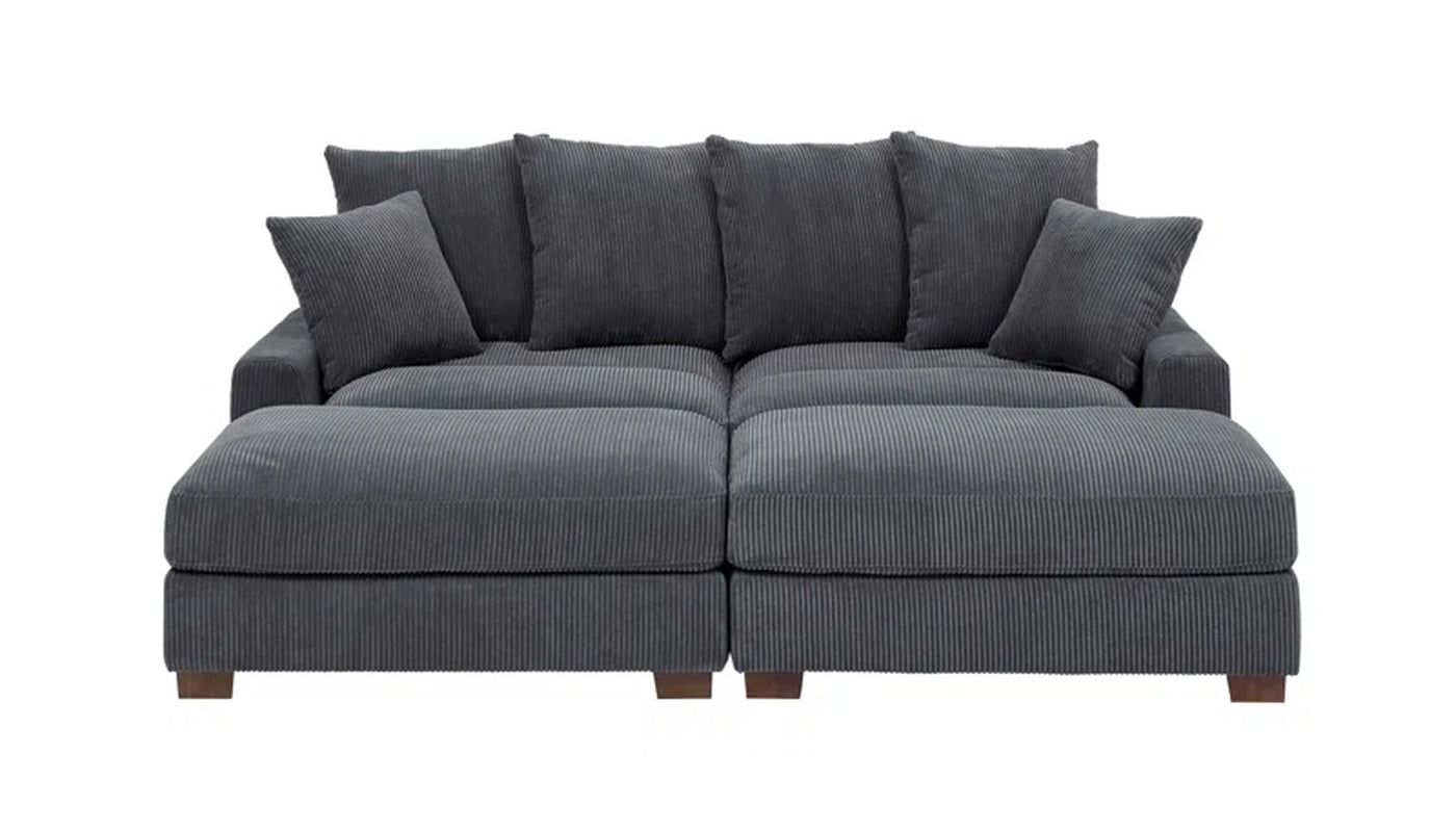 Arzuaga Majestic Retreat 4 - Piece Upholstered Sectional Corduroy Couch