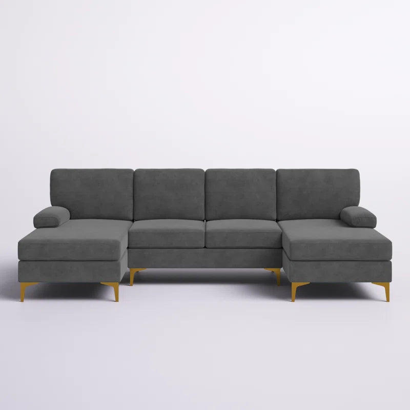Amulya Deluxe 3-Piece Upholstered Sectional Corduroy Couch