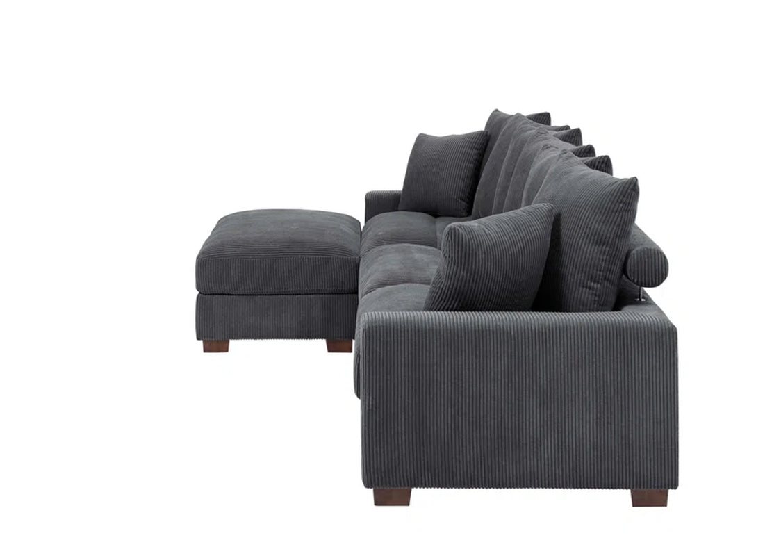 Ava-Rae Luxe 4-Piece Sectional Corduroy Couch