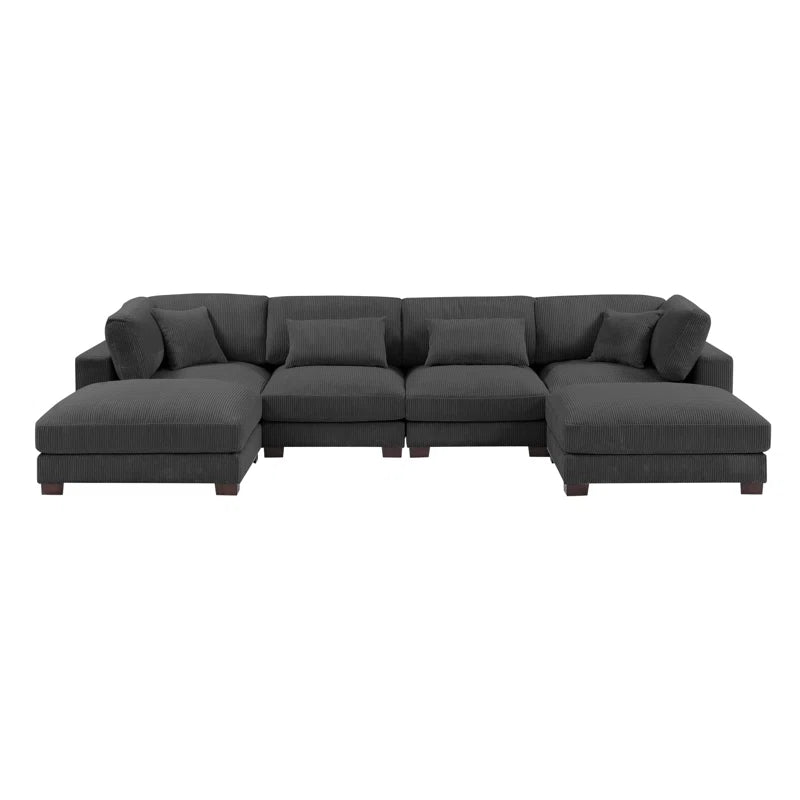 Andreco 6 - Piece Modular Corduroy Sectional