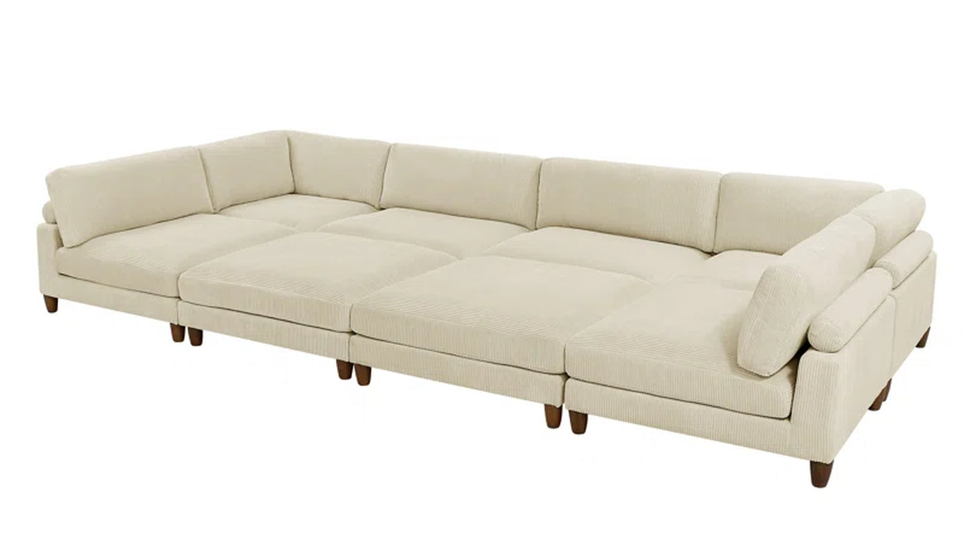 Elysian 8-Piece Upholstered Sectional Corduroy Couch