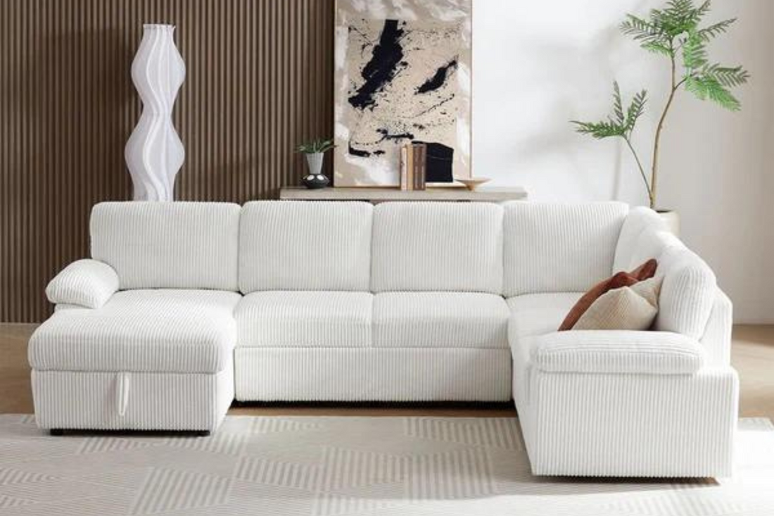 Modular L U Shaped Oversized Corduroy Couch