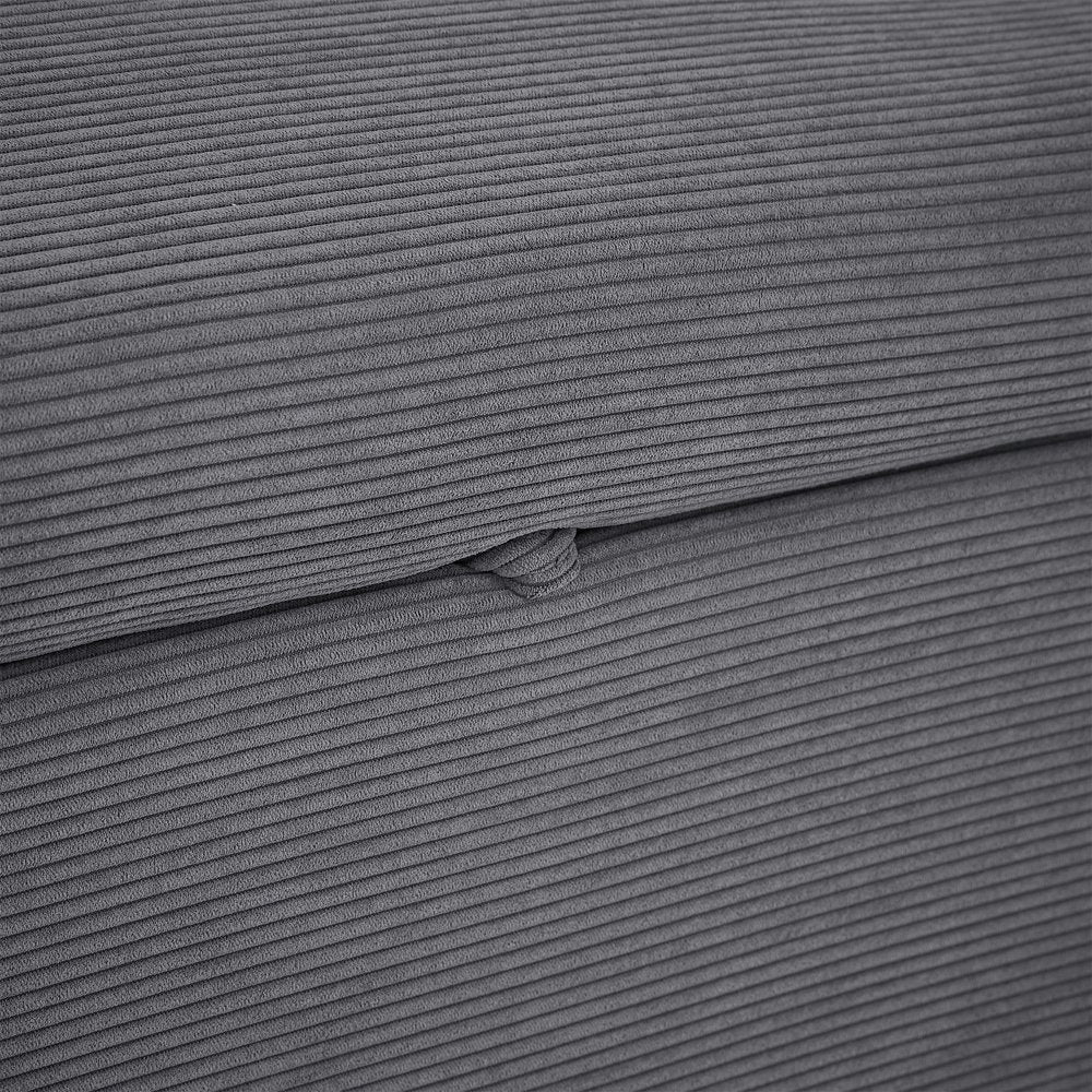 57.48" 2 Seat Modern Dark Grey Corduroy Loveseats with 2 Pillows & USB Ports