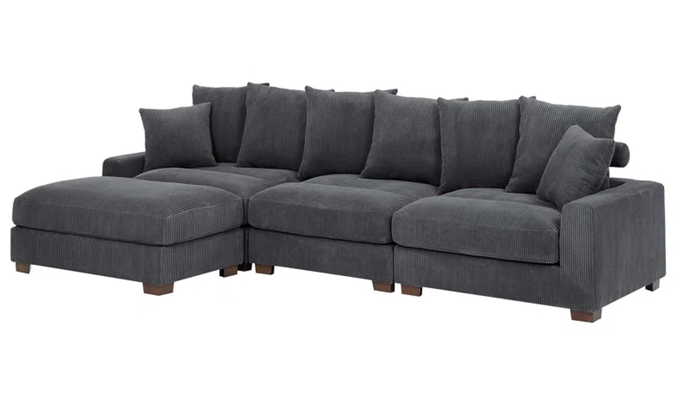 Ava-Rae Luxe 4-Piece Sectional Corduroy Couch