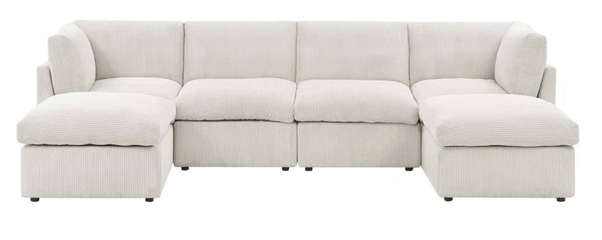 Amulya Deluxe 3-Piece Upholstered Sectional Corduroy Couch