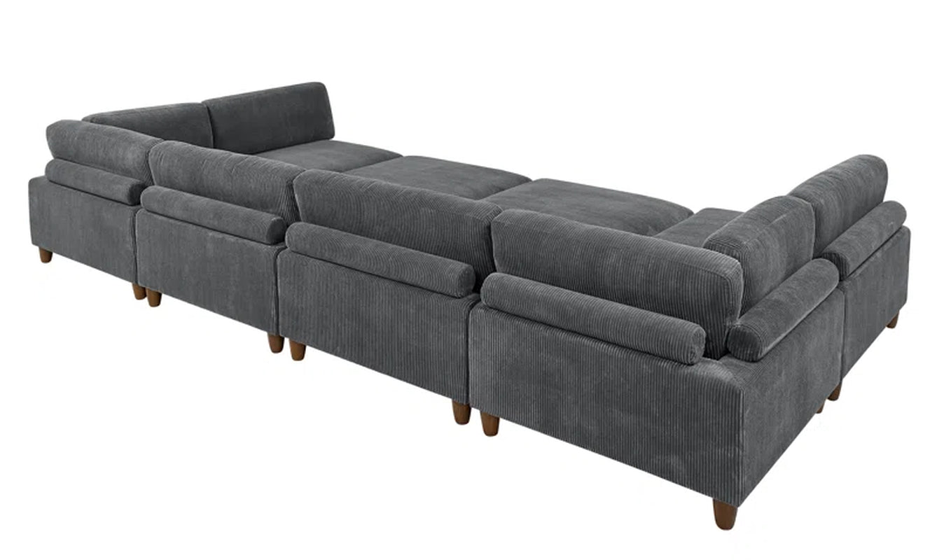 Elysian 8-Piece Upholstered Sectional Corduroy Couch