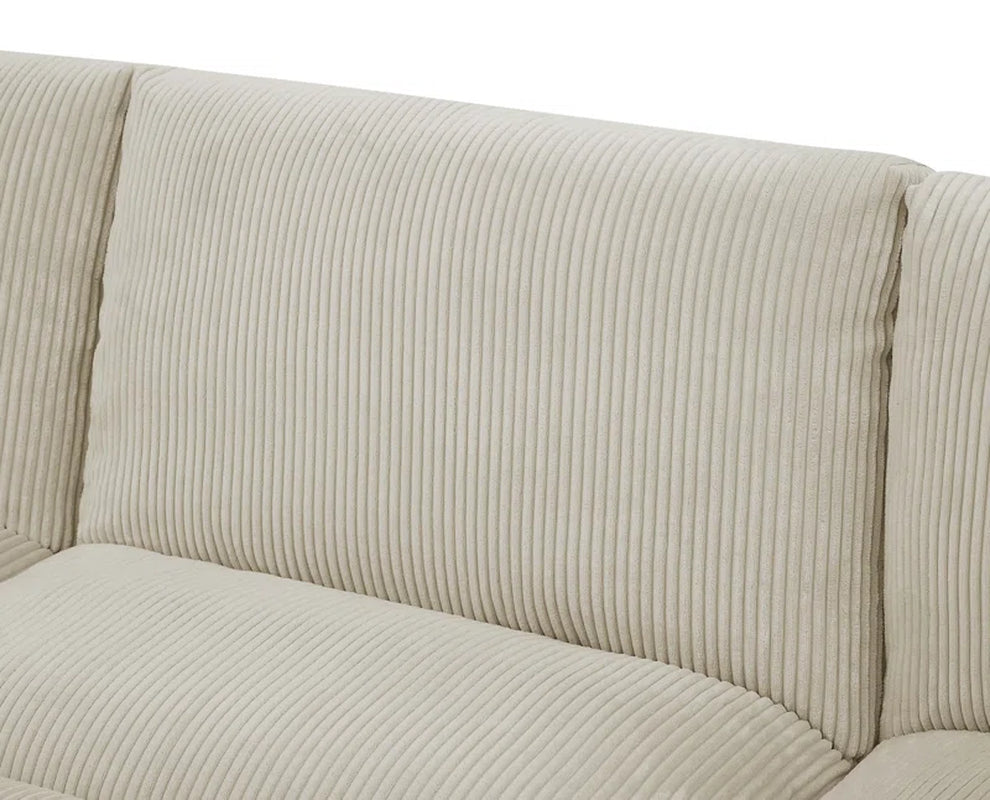 Angadresma 134" Wide Symmetrical Modular Corner Sectional Corduroy Couch