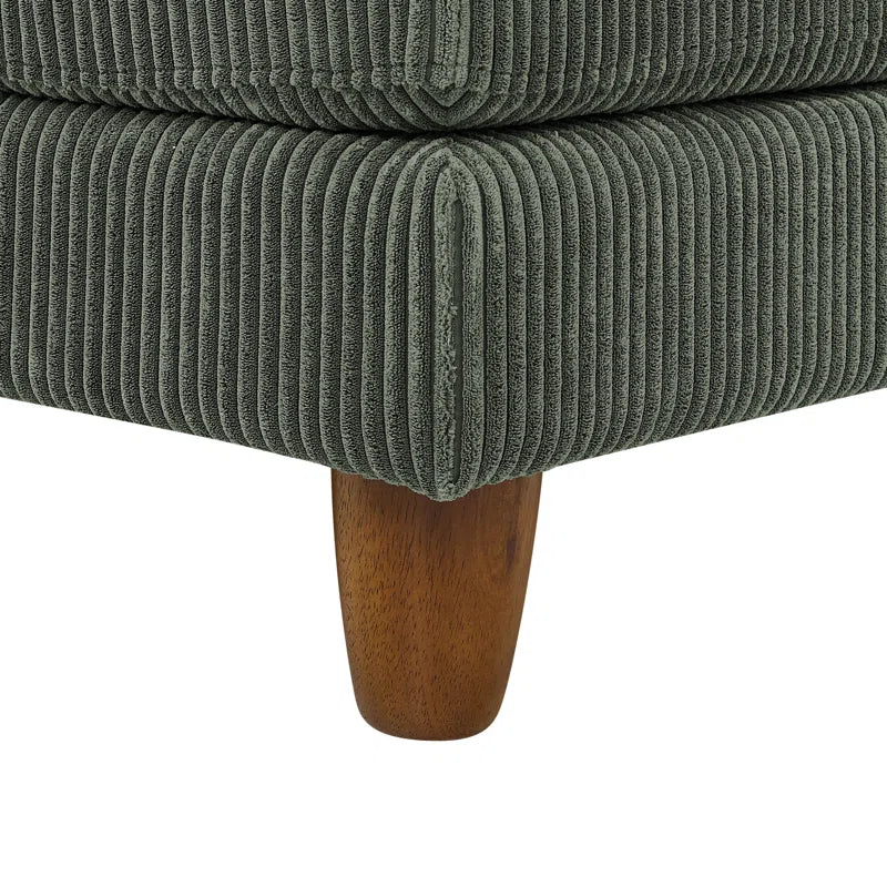 Barbarette Palatial 133.5'' Corduroy Reversible Modular Sectional Corduroy Couch