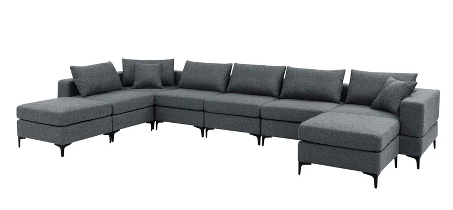Ashwika 8-Piece Upholstered Sectional Corduroy Couch
