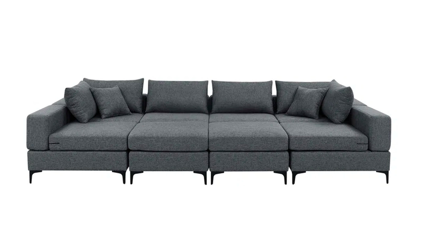 Ashwika 8-Piece Upholstered Sectional Corduroy Couch